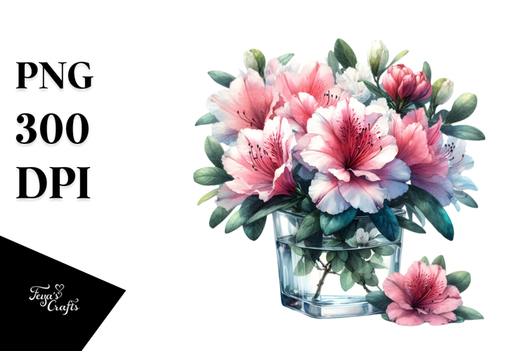 Azalea White Background | Sublimation, Clipart