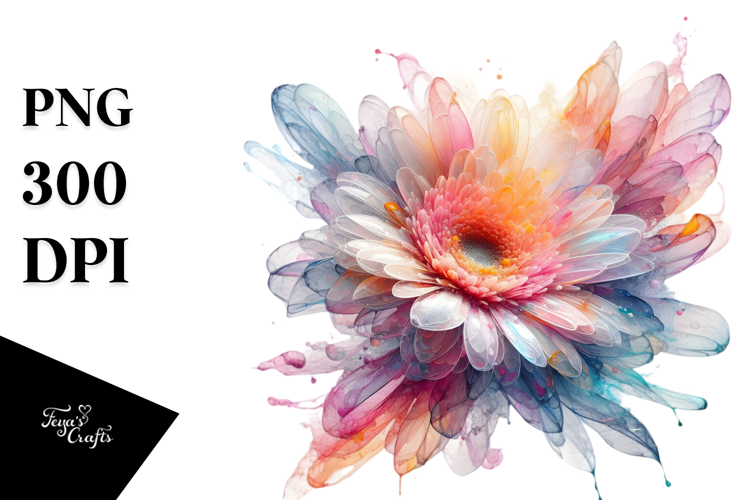 Abstract Vibrant Gerbera PNG