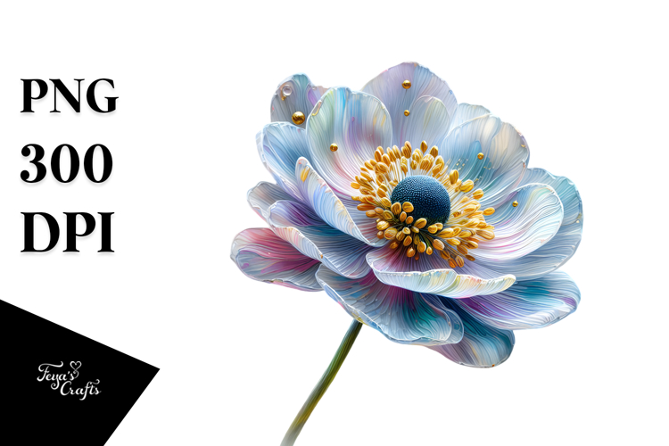Anemone, Watercolor PNG example image 1