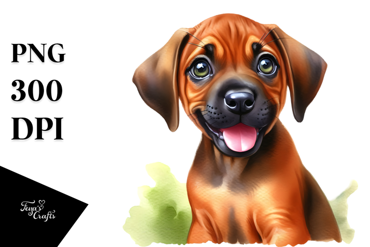 Cute Ridgeback Baby Cartoon