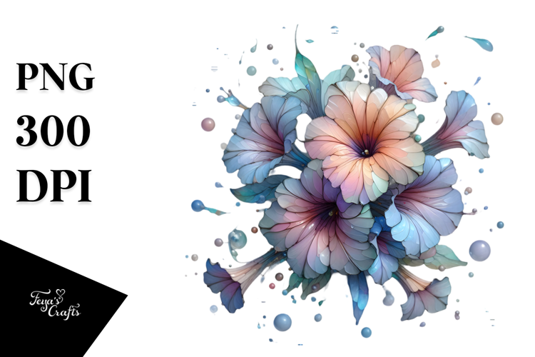 Glossy Petunia with -Like Material PNG