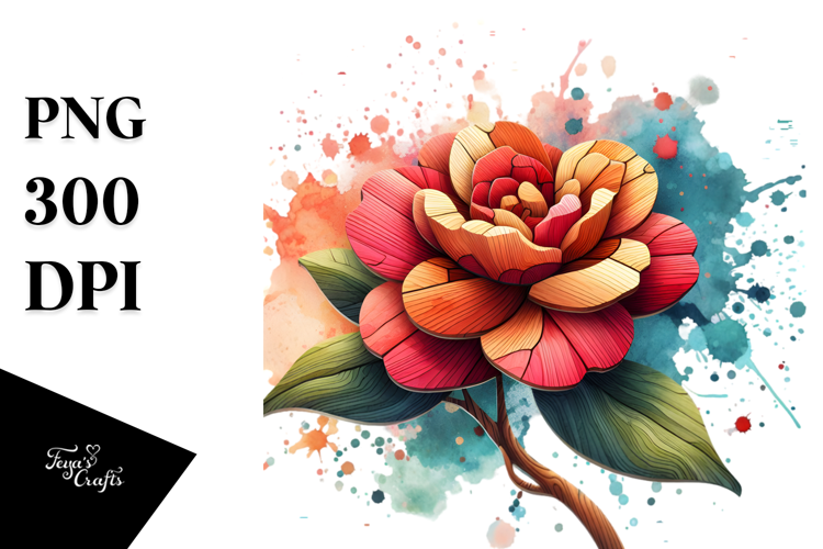 Abstract Stained Camellia