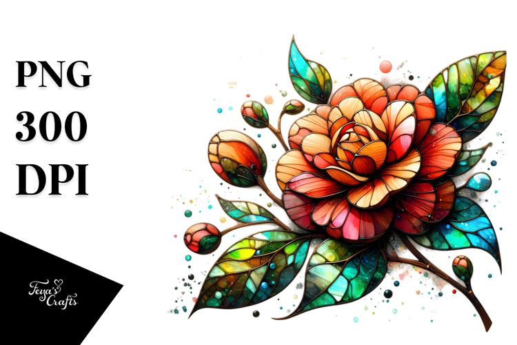 Abstract Stained Camellia