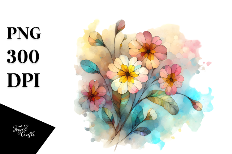 Abstract Stained Primrose, Sublimation PNG