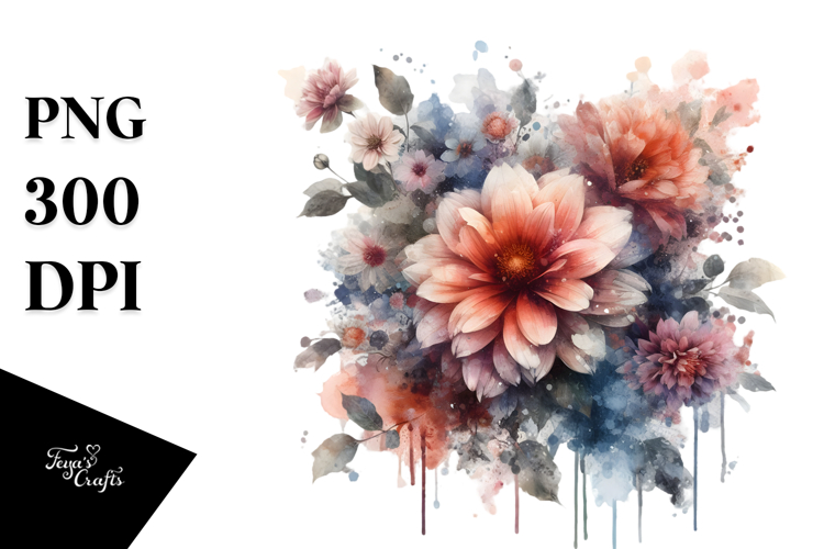 Flower Made of Splashes PNG