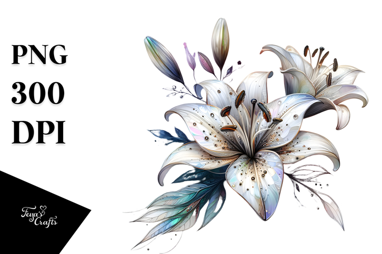 Lily Watercolor Splash PNG