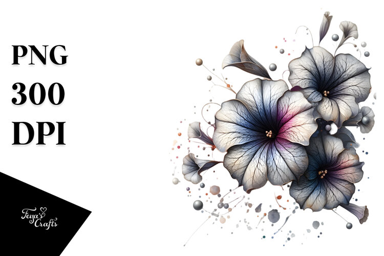Petunia with Metalic Insertions PNG example image 1