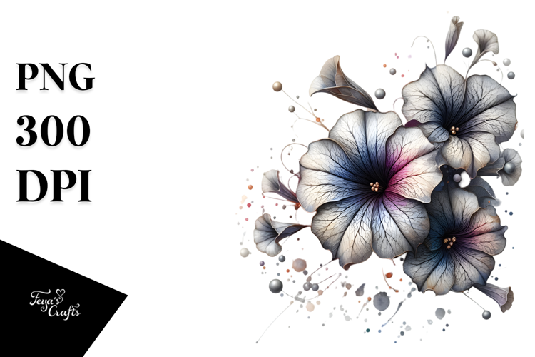 Petunia with Metalic Insertions PNG