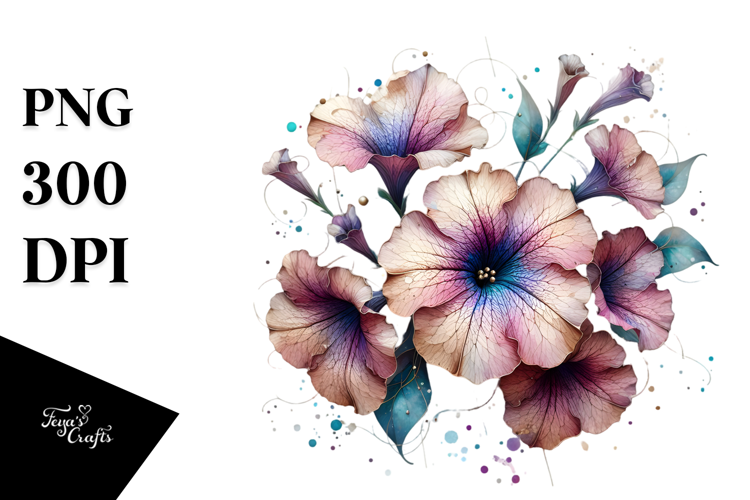 Petunia with Metalic Insertions PNG