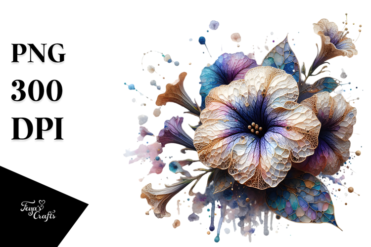 Petunia with Metalic Insertions PNG