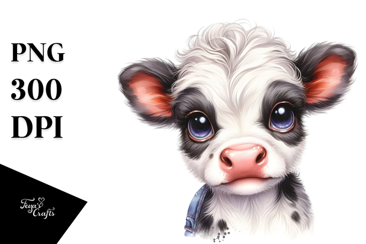 Cute Baby Cow Image PNG
