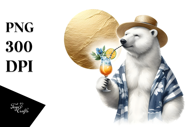 Polar Bear in Beachwear PNG