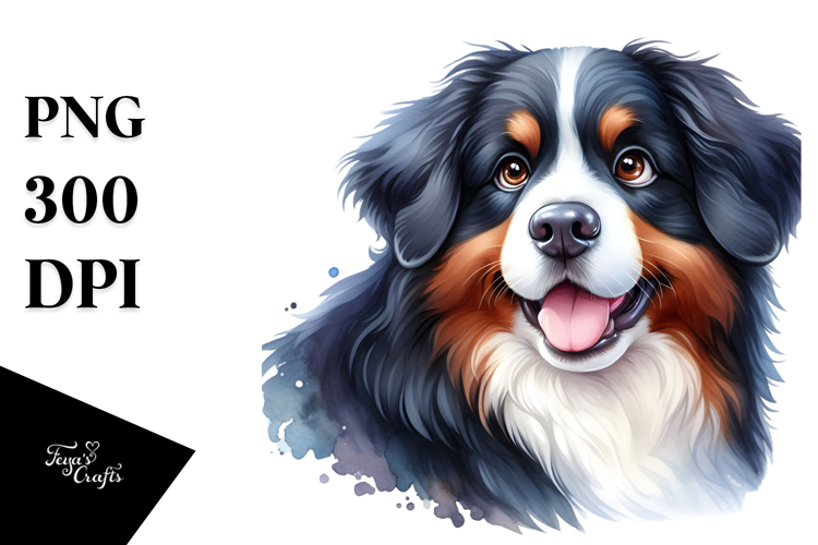 Happy Cute Bernese Mountain Dog PNG