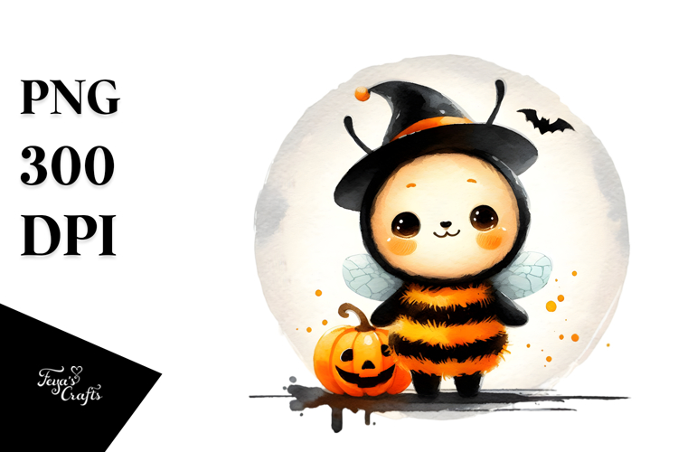 dressed for Halloween Baby Bee PNG