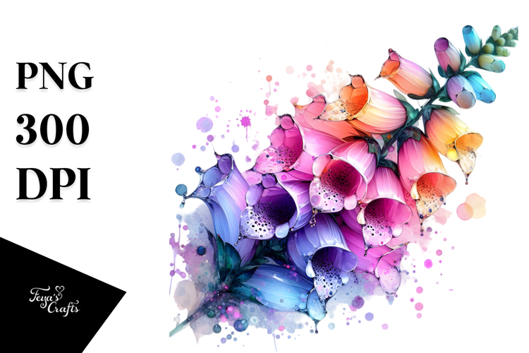 Vibrant Foxglove with Material PNG
