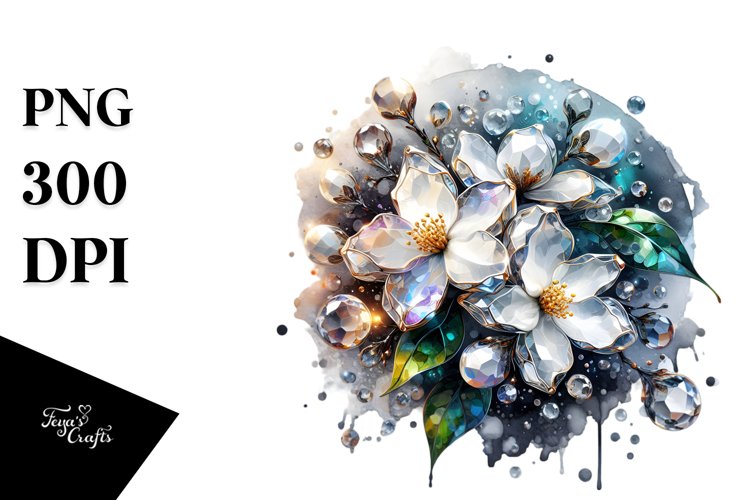 Colorful Shiny Jasmine Watercolor Splash Clipart