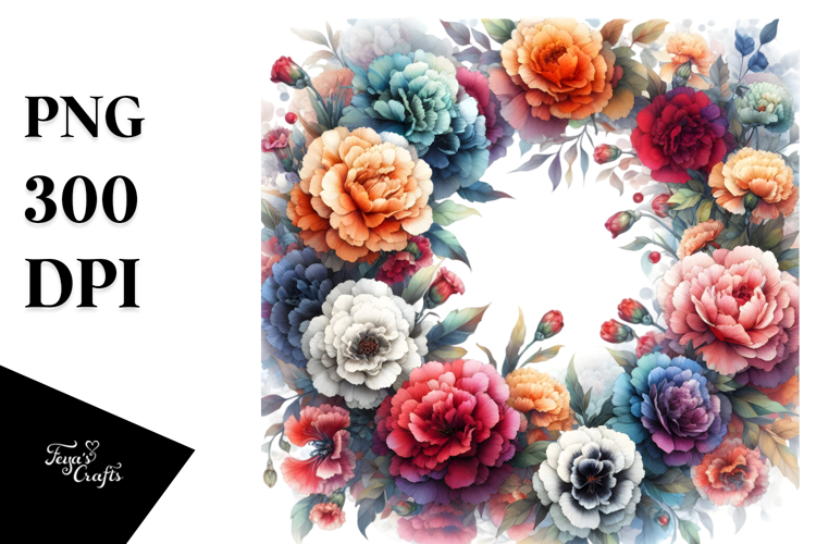 Colorful Floral Frame | Clipart