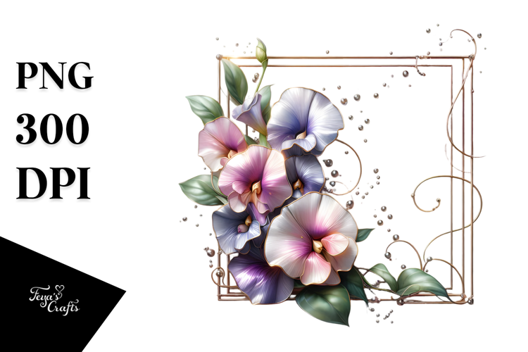 Glossy Sweet Pea with Metalic Insertions, PNG