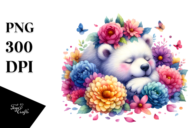 Colorful Bear Sleeping PNG