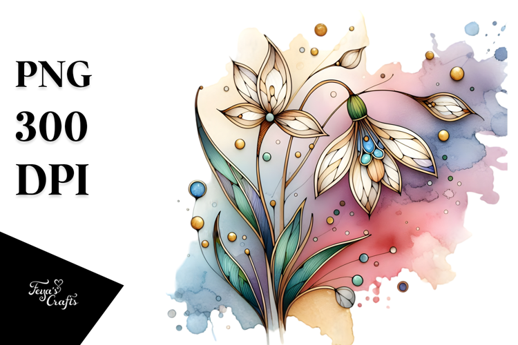 Wooden Snowdrop in Stained PNG