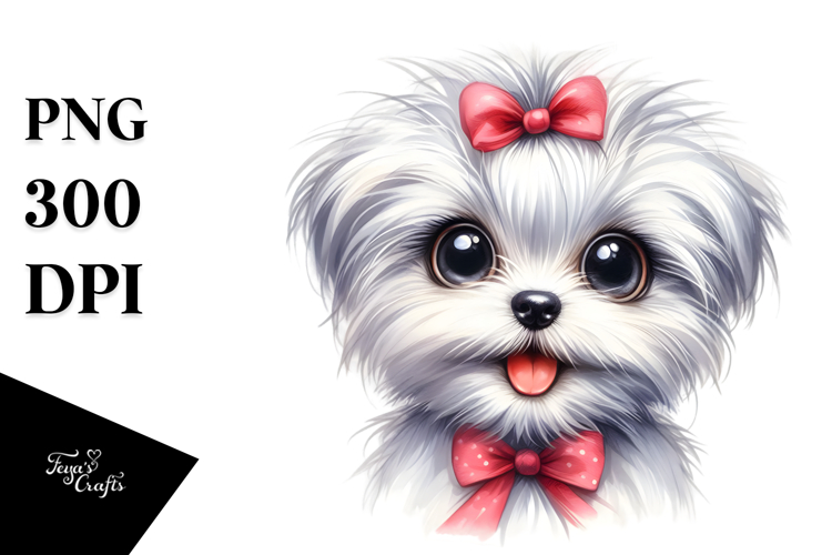 Happy Baby Maltese with Big Eyes PNG