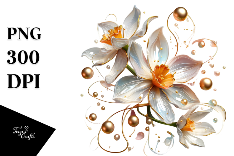 Glossy Narcissus in Material, PNG