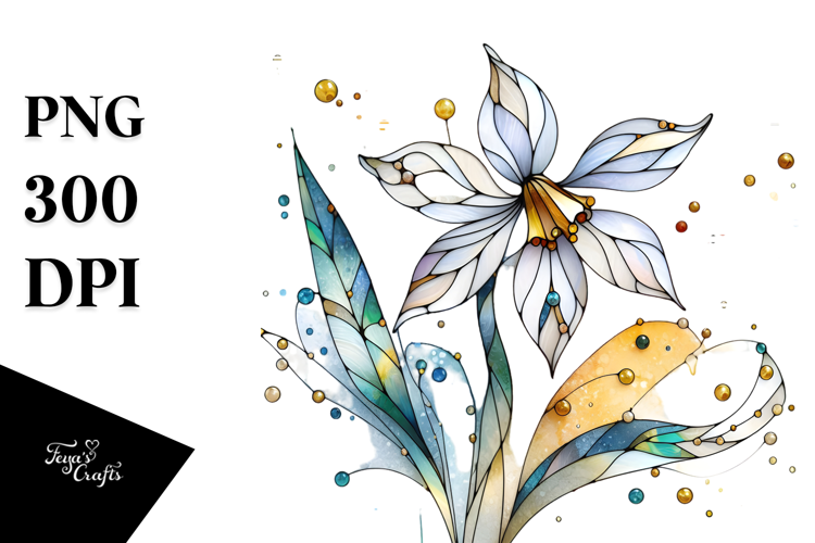 Abstract Snowdrop Stained PNG