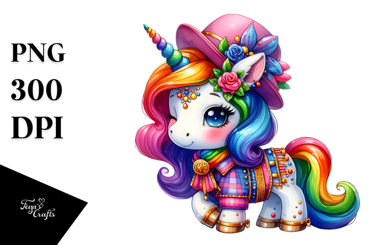 Cute Unicorn in Style, Transparent PNG
