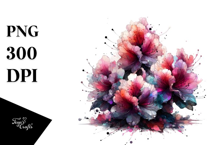 Abstract Shiny Rhododendron Watercolor Splash example image 1
