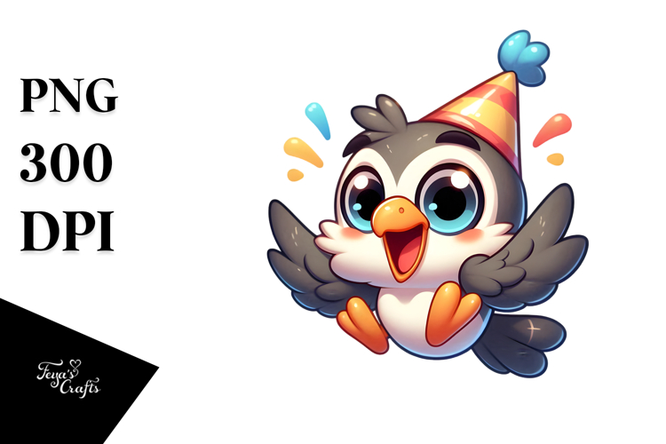 Goofy Bird with Party Hat PNG