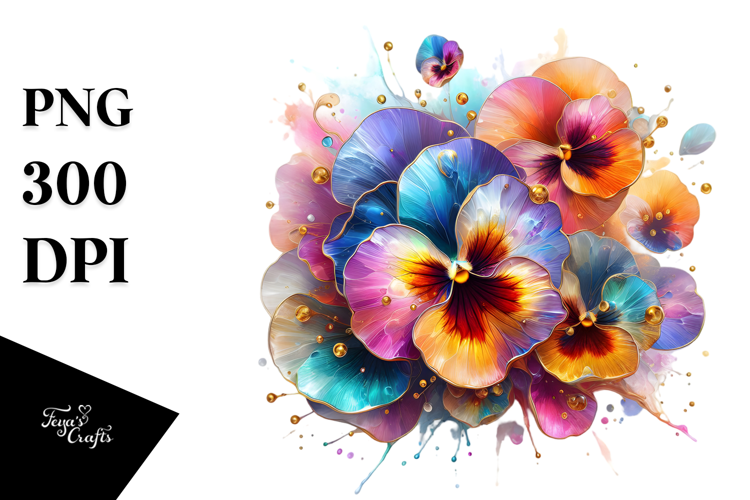 Colorful Pansy, PNG