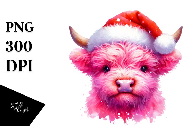 Vibrant Goofy Highland Cow PNG