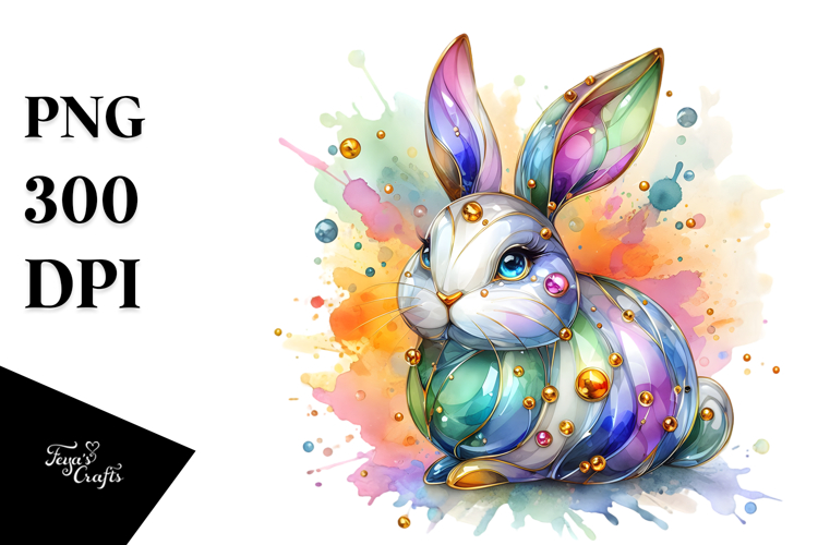 Colorful Bunny Splashy PNG
