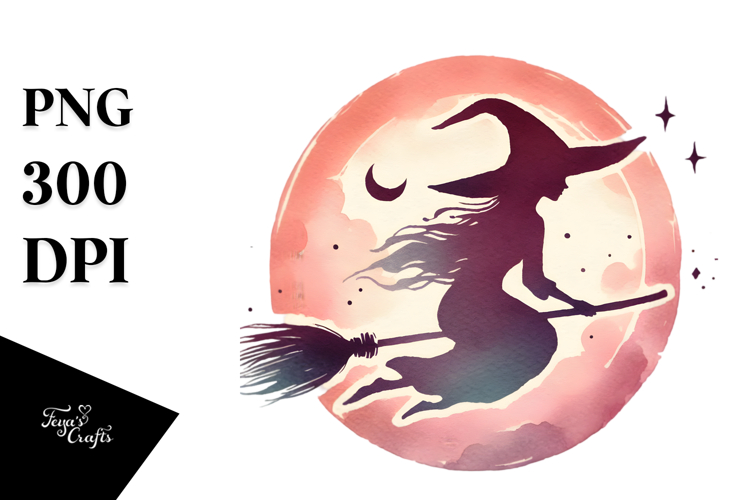 Simple Retro Witch PNG