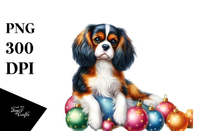 Christmas Cavalier King Charles Spaniel PNG
