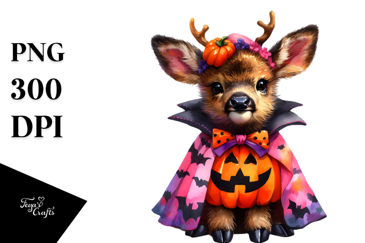 Halloween Elk Dressed up in Vibrant Style | Sublimation |