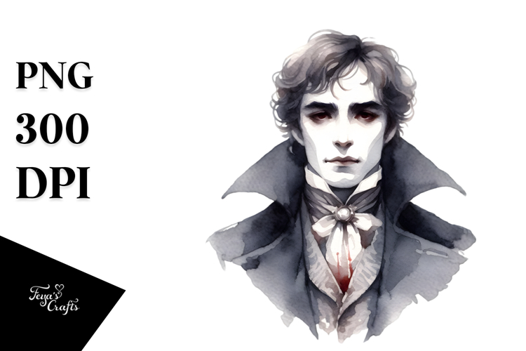 Simple Watercolor with Vampire PNG