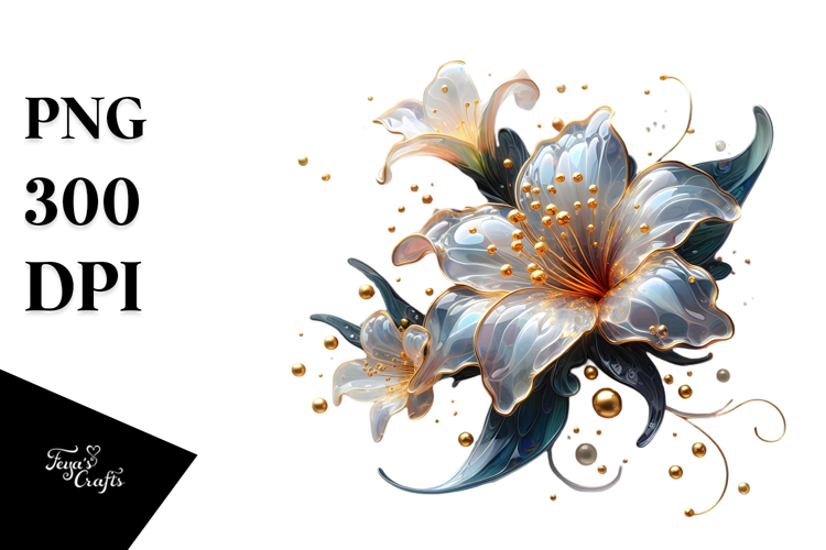 Azalea with Golden Insertions, PNG
