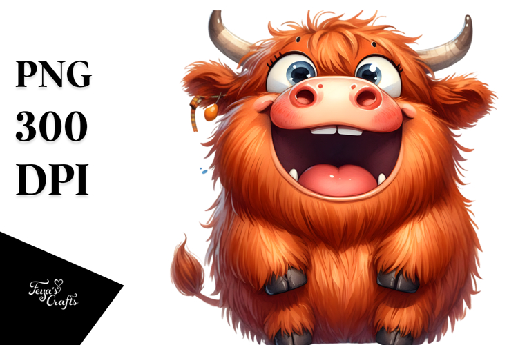 Funny Expressive Cow with Big Eyes PNG