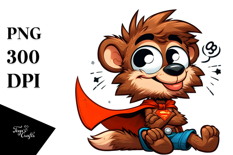 Silly Smirk Cartoon with Cape