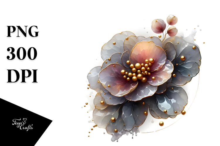 Abstract Begonia Watercolor PNG