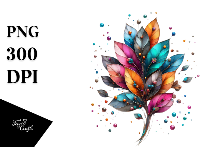 Colorful Crocus with Metalic Insertions, PNG