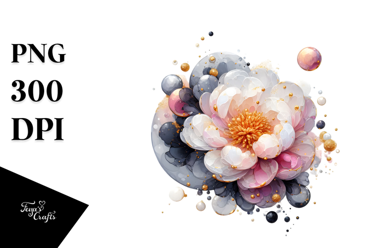 Abstract Material Peonies PNG