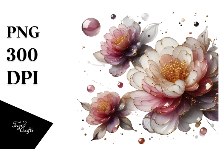 Abstract Material Peonies PNG
