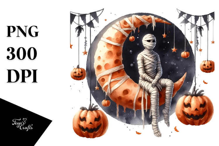 Simple Mummy on Moon PNG