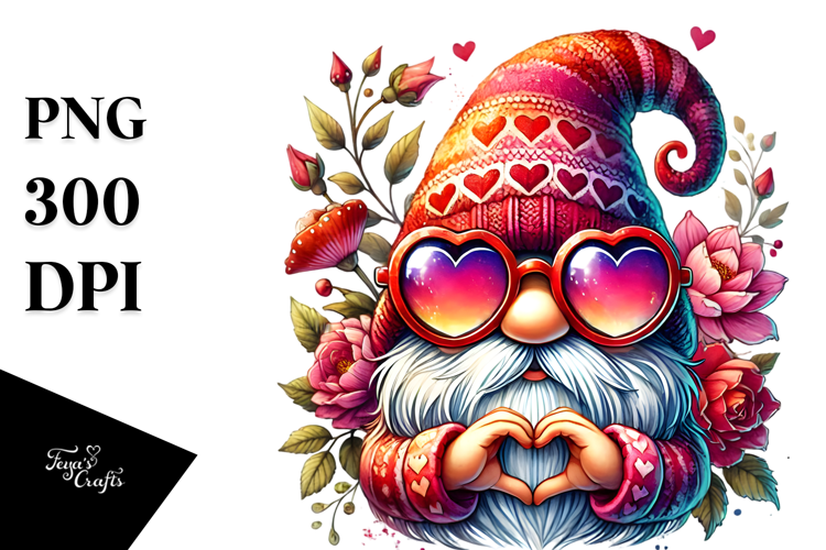 Colorful Valentines Gnome, Transparent PNG