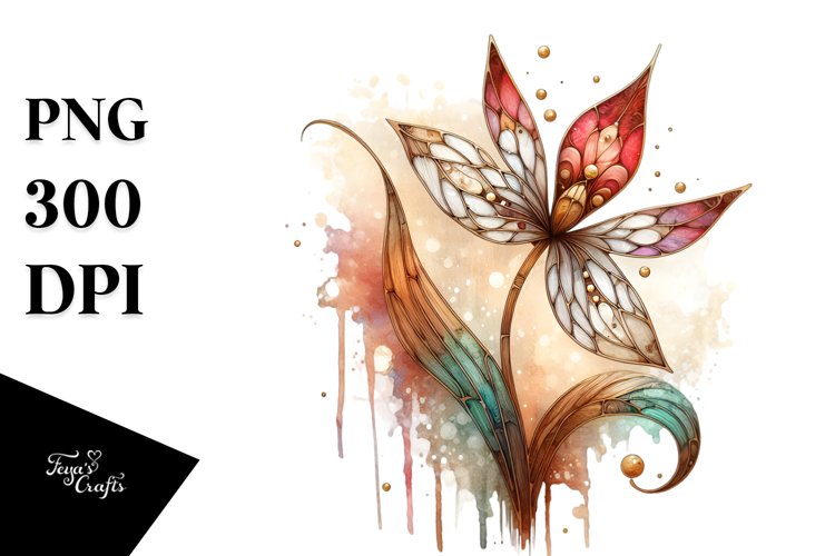 Abstract Wooden Stained Snowdrop example image 1