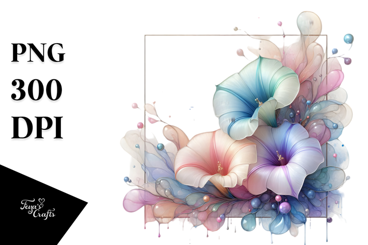 Glossy Morning Glory in Material PNG