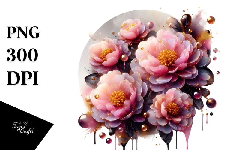Abstract Peonies PNG