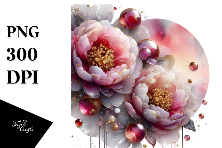 Abstract Peonies PNG